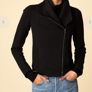 Vince asymmetrical cotton zip "Tech Jacket" or "Scuba Jacket" in black. L